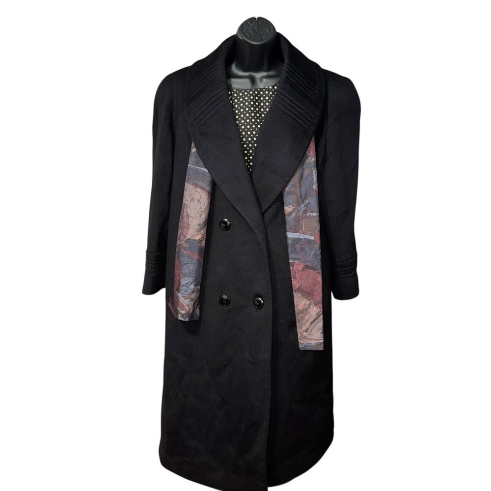 Alorna Super Fina Wool Blend Black Coat Women’s Large Petite Made in USA